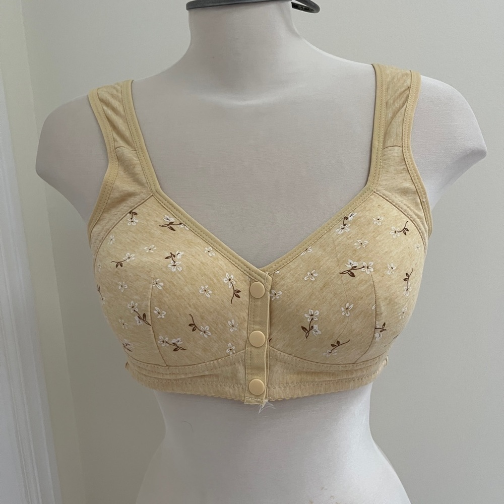 Yellow bra size small, front closure